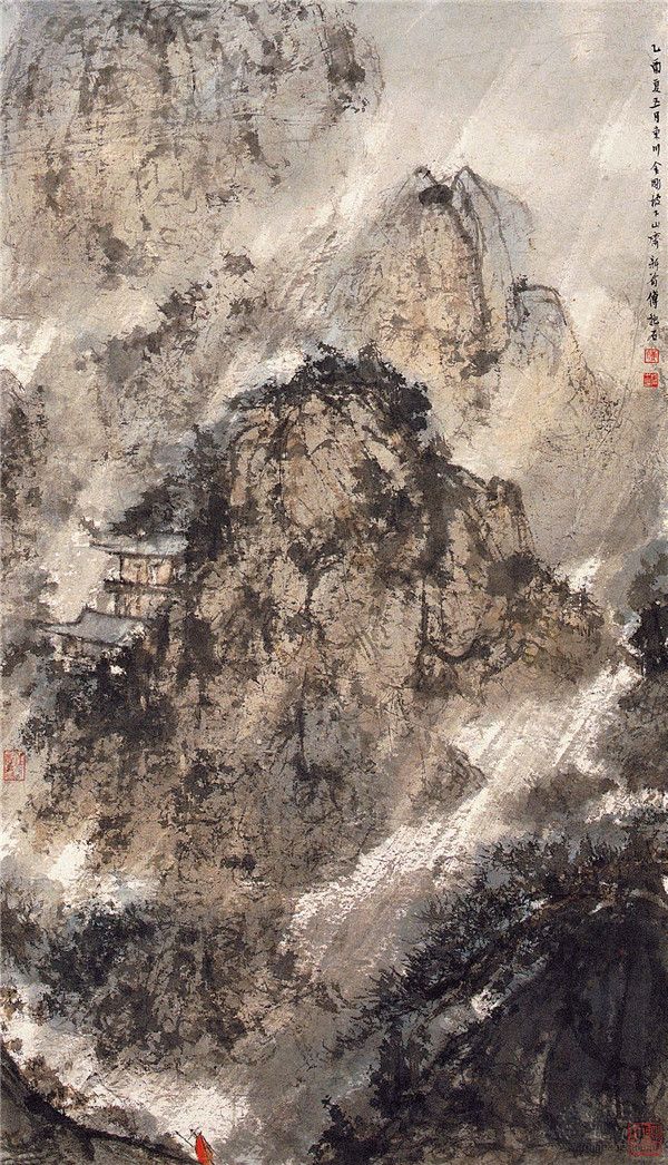 傅抱石 潇潇暮雨 59.5cm×102.8cm 南京博物院藏