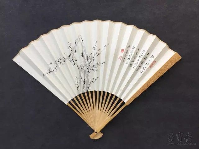 边溪良刻、画成扇(正反面)