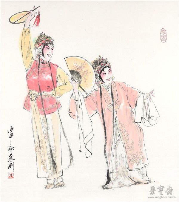 朱刚  佳期　设色纸本  68cm×68cm
