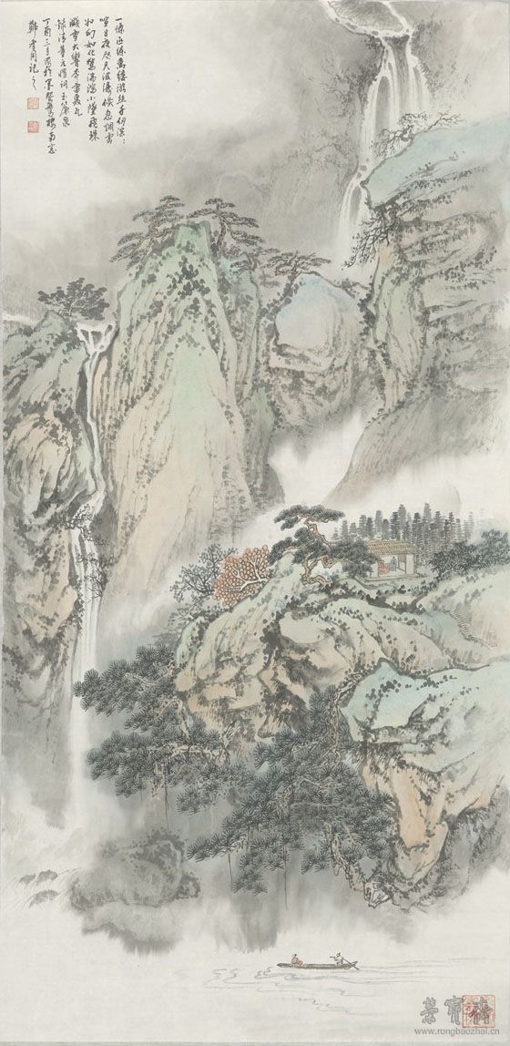 郑孝同  匹练被雷　设色纸本  100cm×50cm