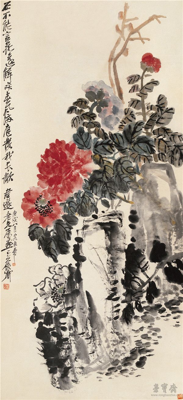 春风满庭图 纸本设色 1910年　137cm×63cm