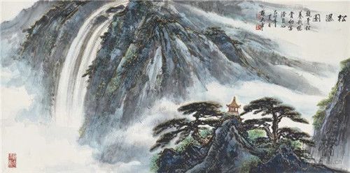 陈大章《松瀑图》