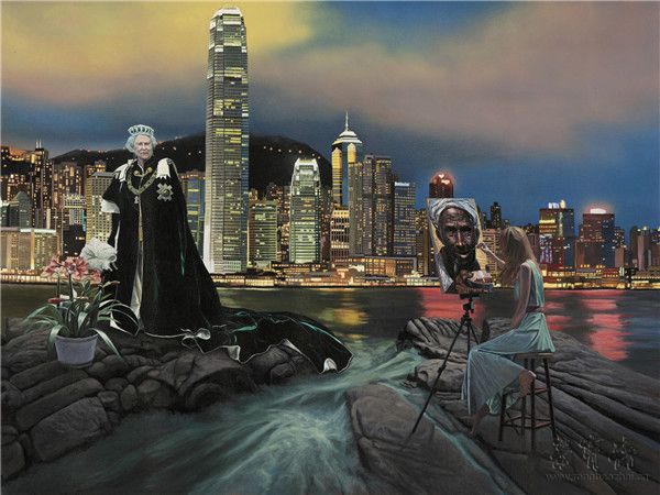 《女王与父亲》135cmx180cm 布面丙烯 2017
