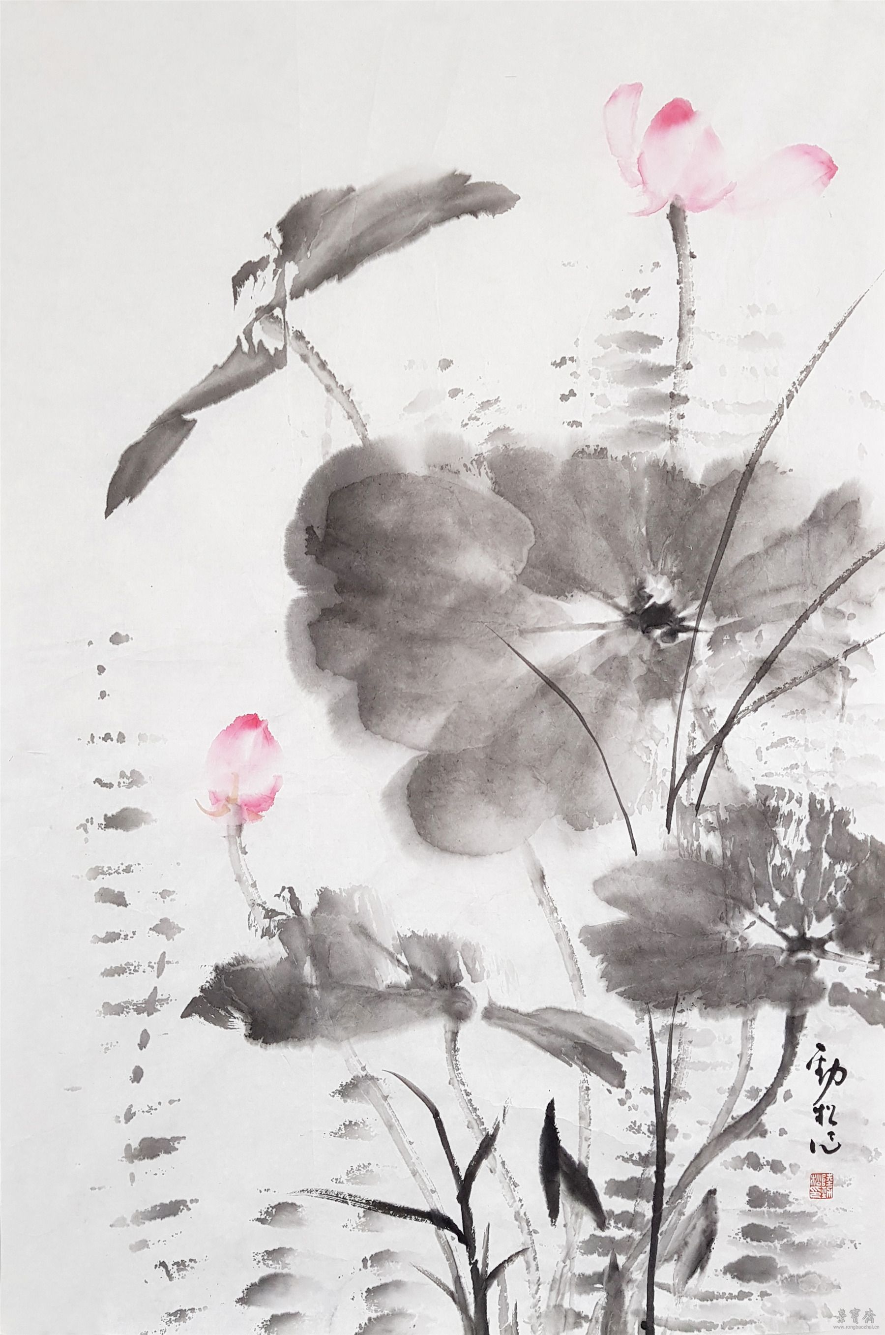 烟雨芳池 69cm×46cm