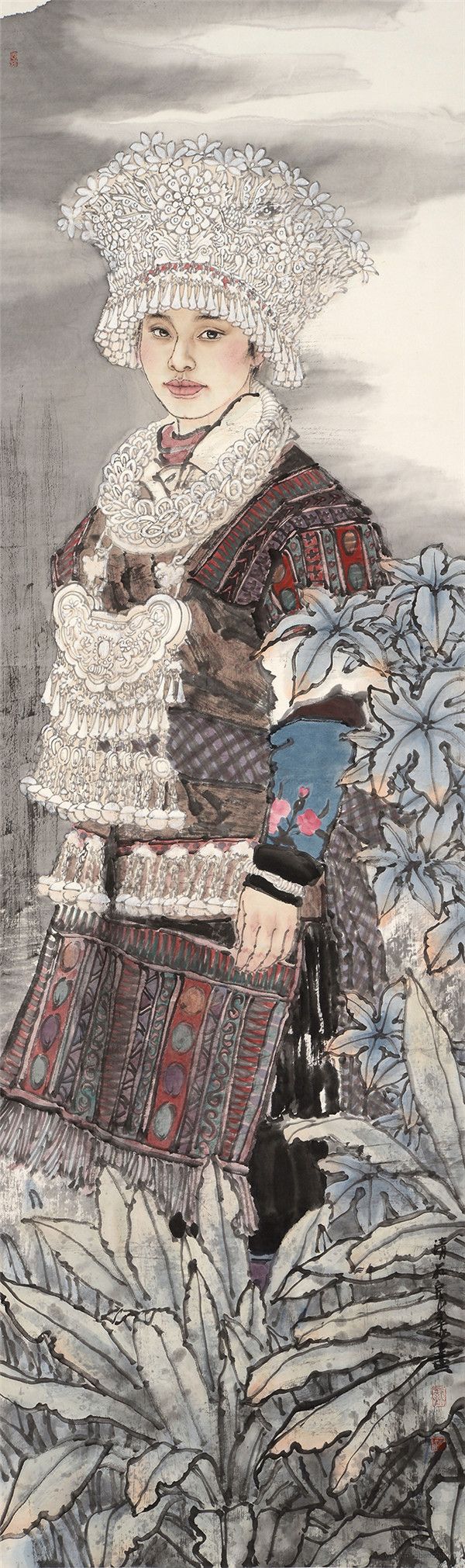 刘泉义 满地银光大瑶山 160cm×48cm 设色纸本