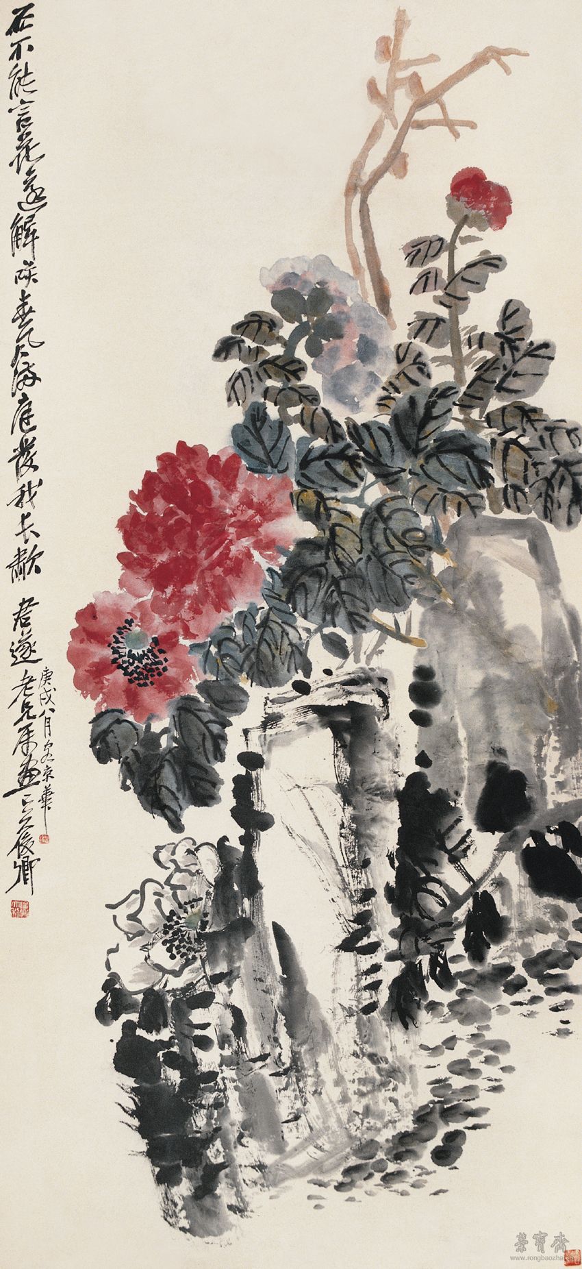 春风满庭图 设色纸本 137cm×63cm 创作年代:1910年