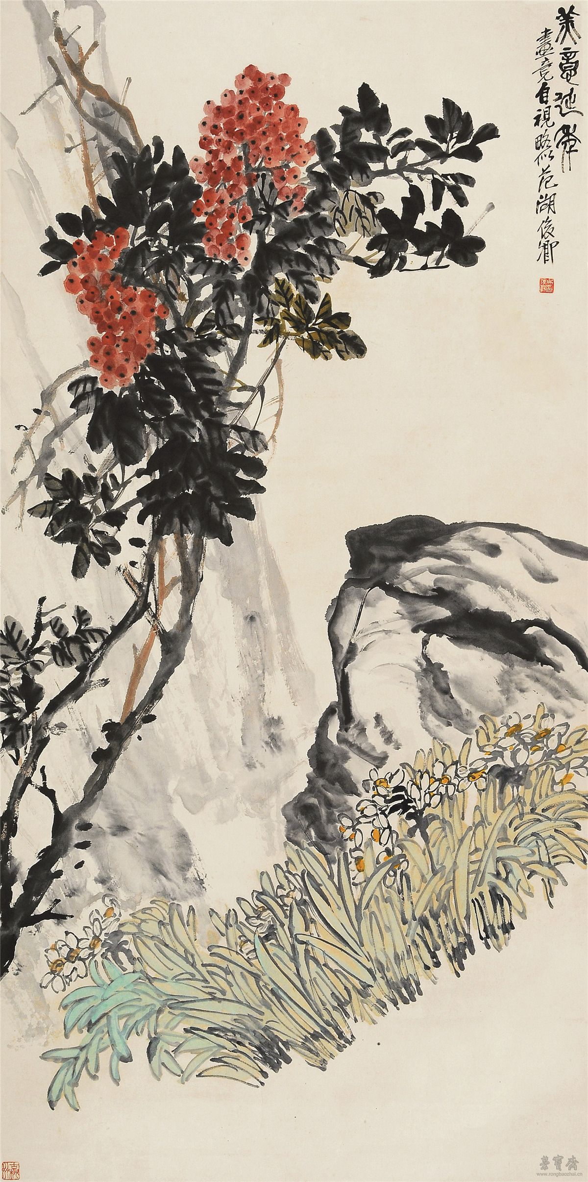美意延年 设色纸本 138cm×69cm