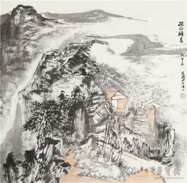 深山禅意　69cm×69cm