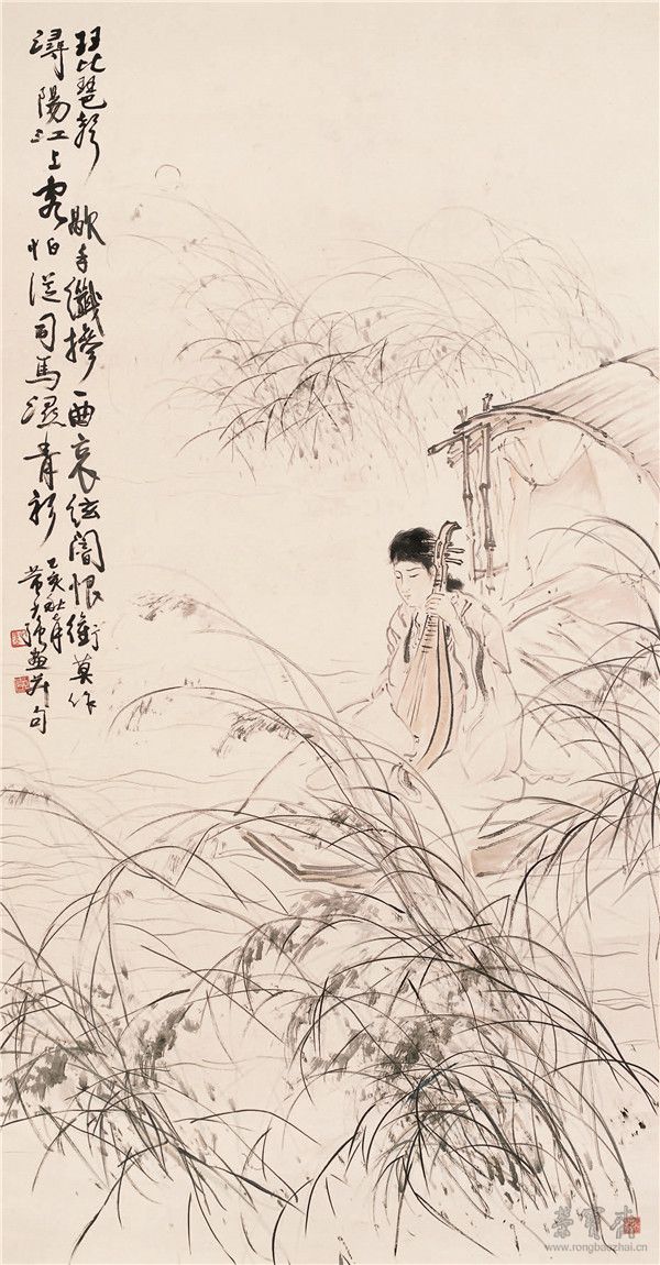 黄少强 江上琵琶图 173×91.2cm 广州艺术博物院藏