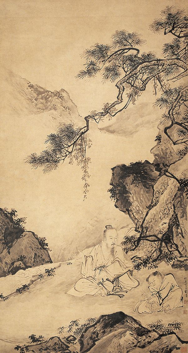 松溪高士图 164.4cm×87.2cm 明代