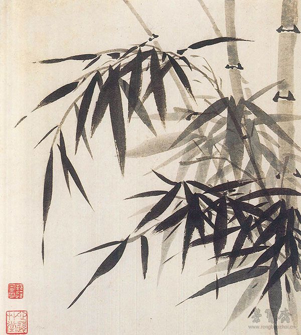 图8 清 王翚 墨竹图 22.5cm×20cm 纸本设色 上海博物馆藏