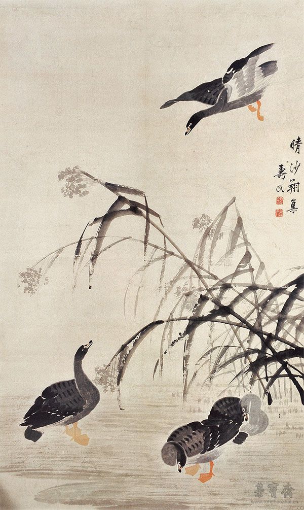 清 边寿民 晴沙翔集图 117cm×193cm 中国国家博物馆藏