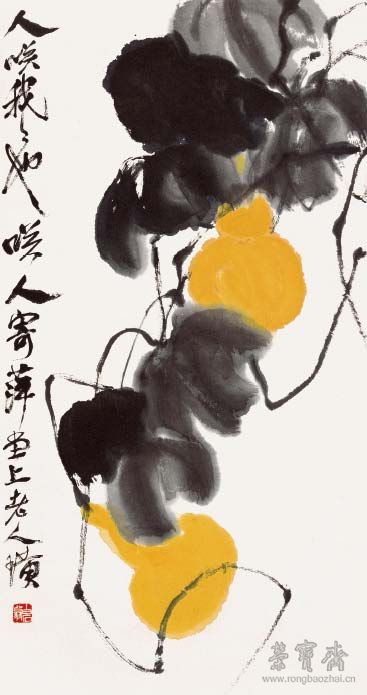 齐白石 葫芦图 66.5cm×35cm 纸本设色 北京画院藏