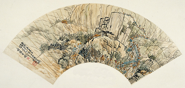 陈师曾 （1876—1923）妙峰山图扇 23.5cm×71cm   