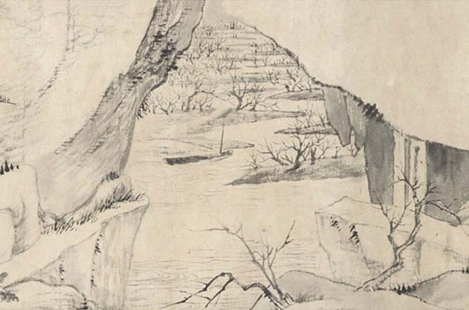 图十八 朱耷书法前的“桃源画”山洞