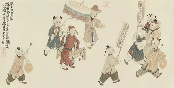 状元及第图  34cm×70cm