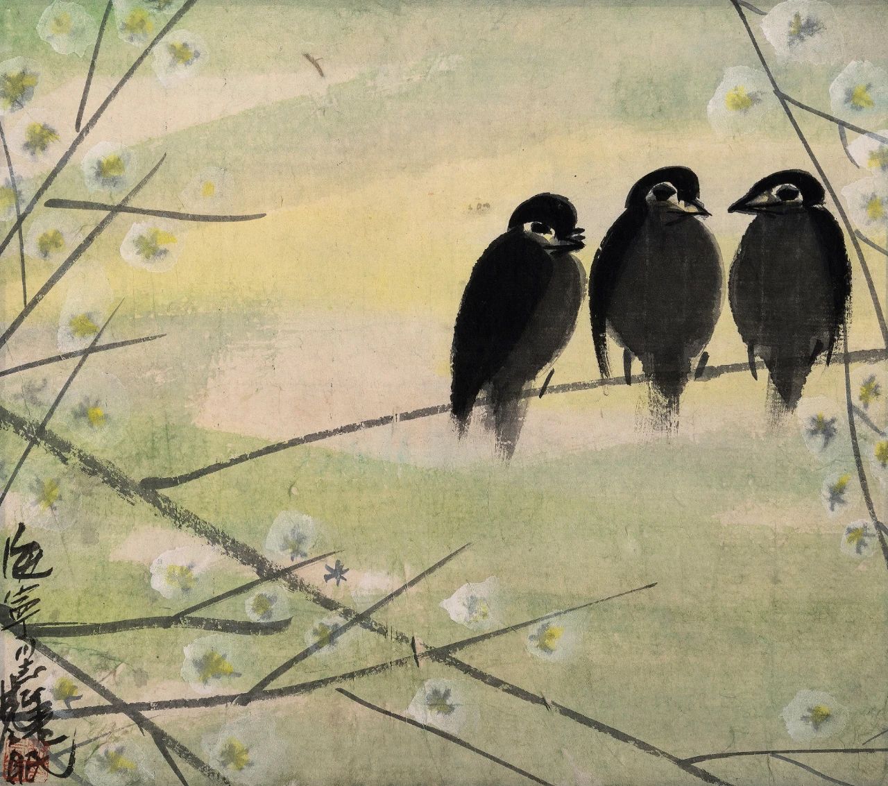 林风眠（1900-1991）梨花小鸟