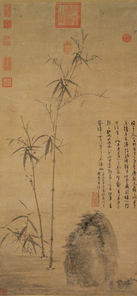 吴镇 《竹石》