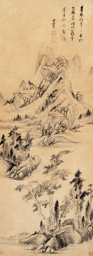 董其昌 《清林长松图》