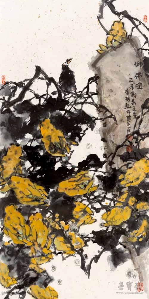 李醒韬作品《仰佛图》 133cm×66cm