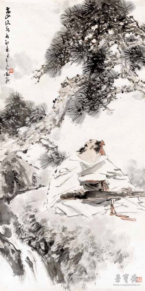 招炽挺作品 《高山流水如知音》 138cm×69cm