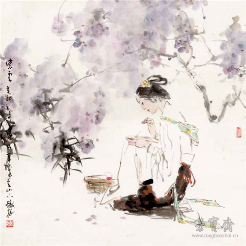 招炽挺作品《紫云 70cm×70cm