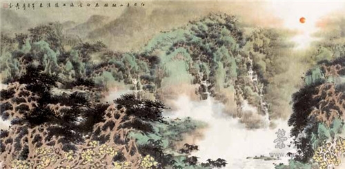 马志江作品《翠屏》138cm×35cm