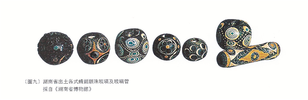 图1 湖南近年出土蜻蜓眼珠饰