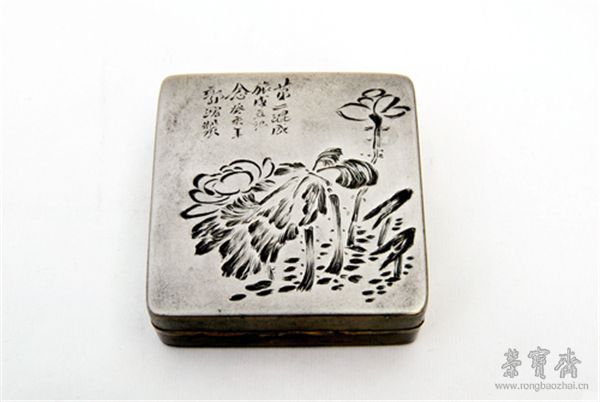 荷花图墨盒