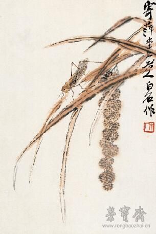 齐白石 《花草工虫册》十开之二