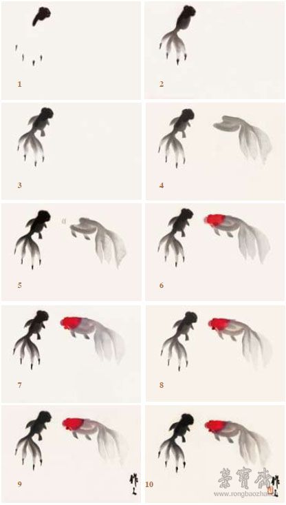 吴作人《金鱼》