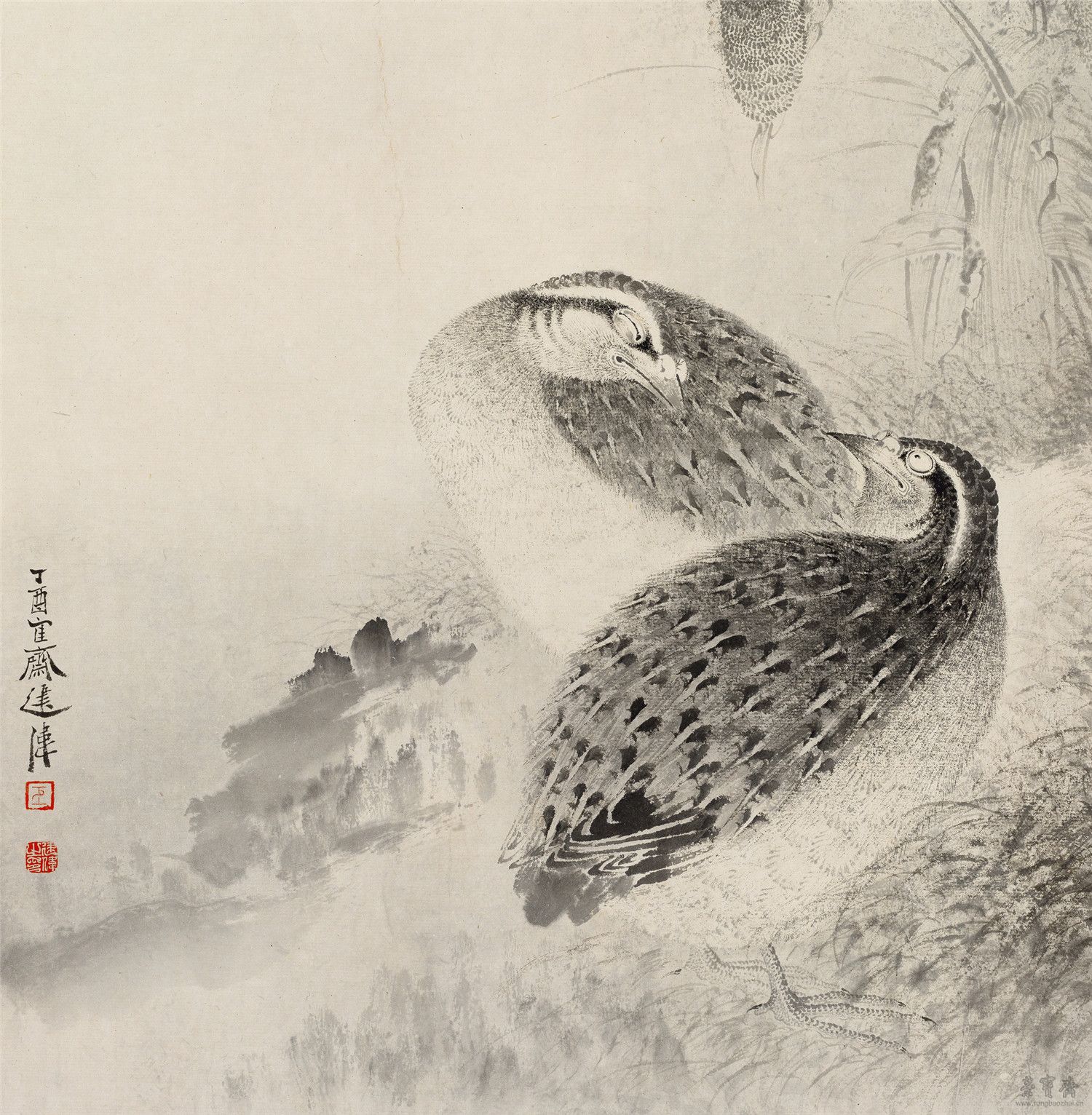 双安图 33cm×34cm 2017 纸本水墨