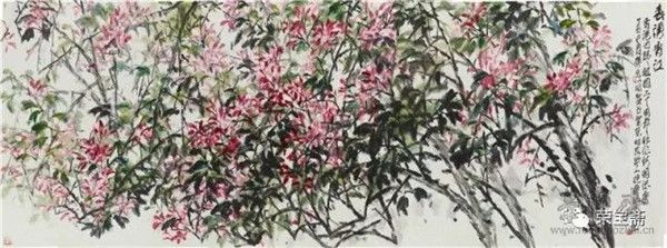 紫荆花 215cm×580cm / 设色纸本