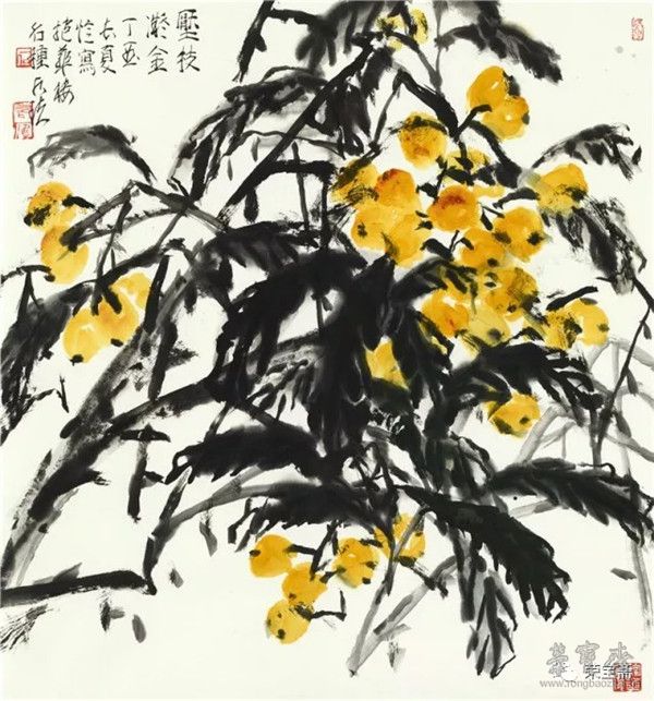压枝凝金 97cm×90cm / 设色纸本