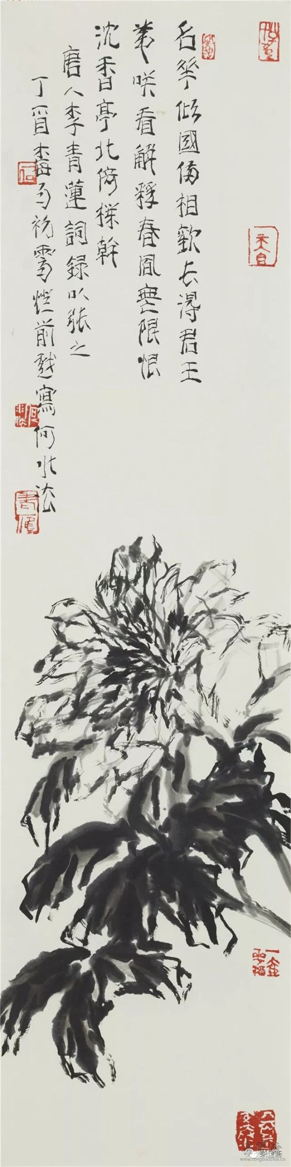 沉香亭北倚栏干 四尺条开(1) 35cm×138cm / 水墨纸本