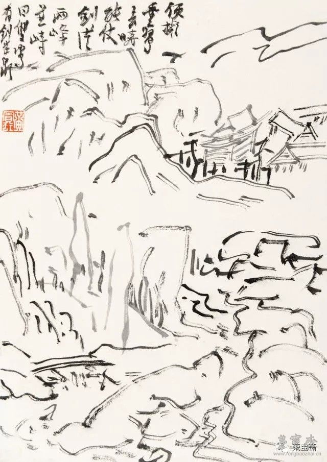 《山水画稿》十开之五｜22cm×16cm