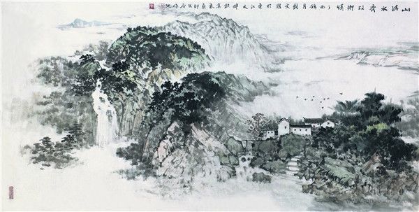 骆文冠 故乡情　138cm×68cm 纸本设色