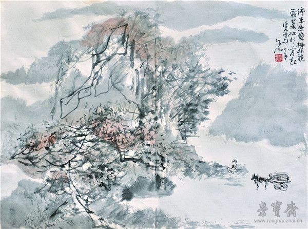 宋承德 唐人诗句　56cm×42cm 纸本设色