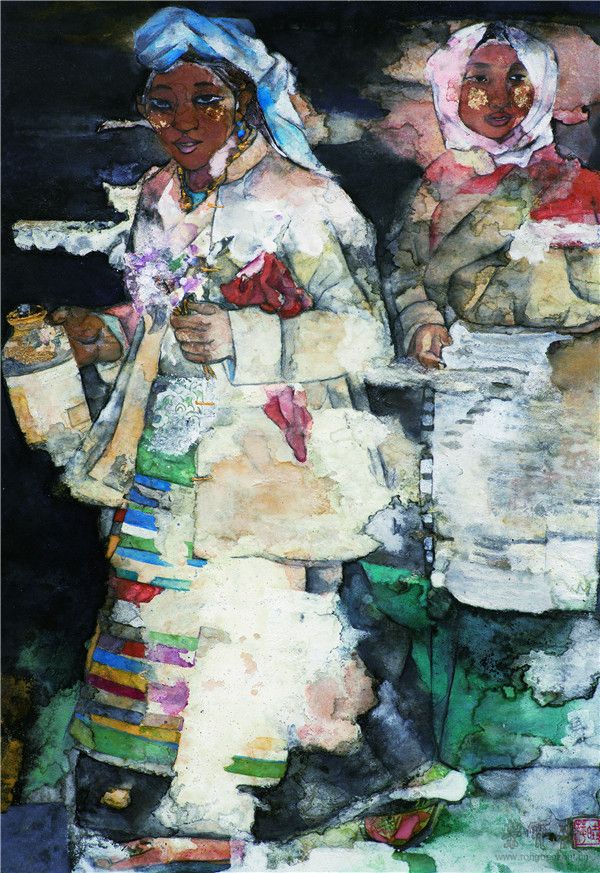 颜晓萍 转山　50cm×45cm 纸本设色