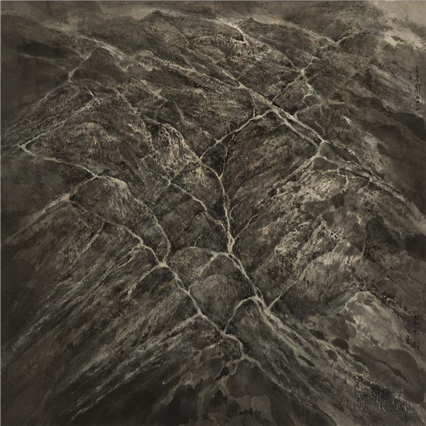 王无邪 陕北游情二　68cm×68cm 纸本水墨