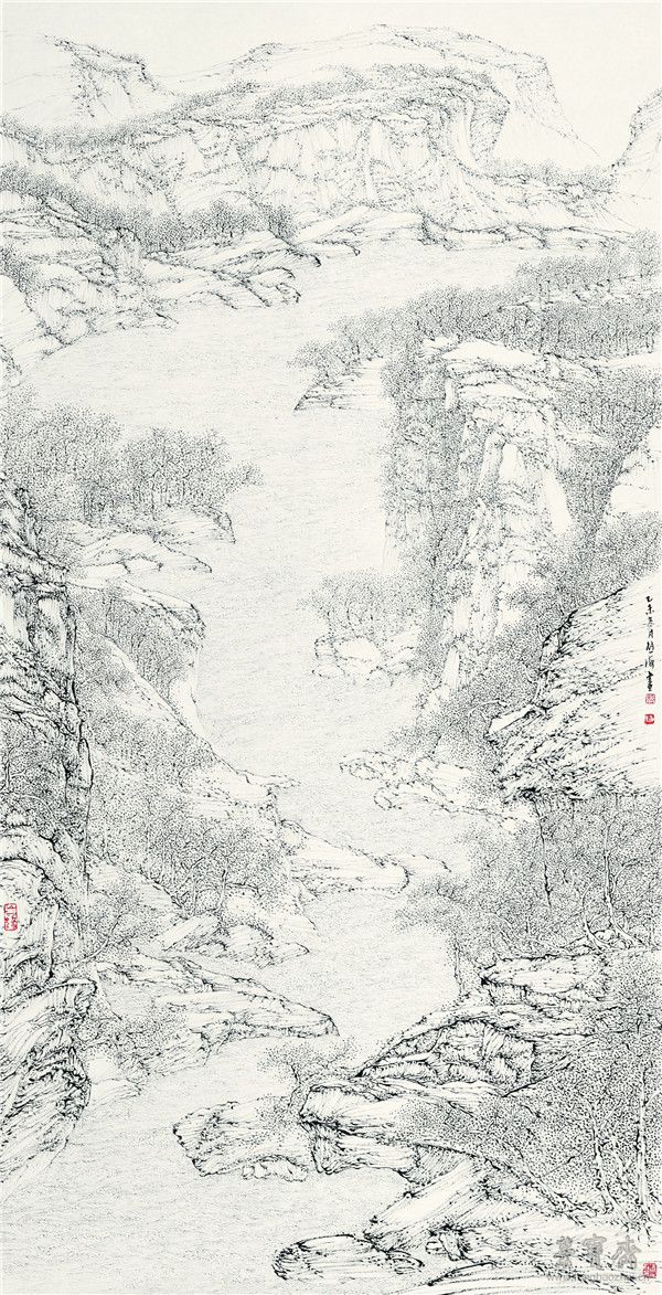 熊海  香港东平洲之二　136cm×69cm  纸本水墨
