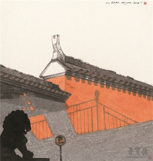 赵志军  阳光下的记忆　125cm×125cm  纸本设色