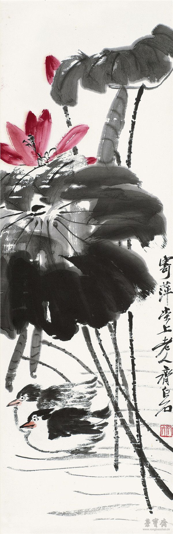 齐白石 1864-1957  荷花鸳鸯