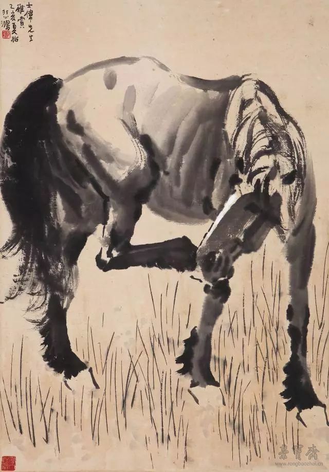  Lot 378 徐悲鸿 立马图 77cm×53.5cm