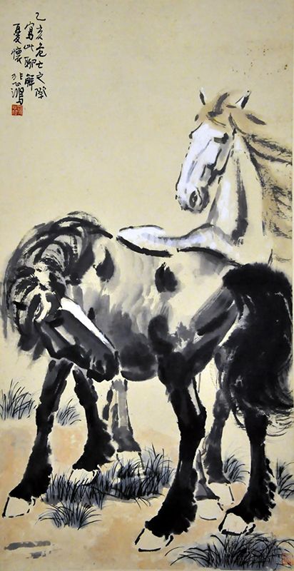 徐悲鸿   马   68x136cm