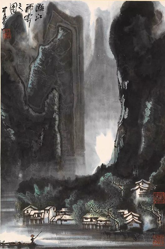 李可染  漓江雨霁  65.5x43.5cm
