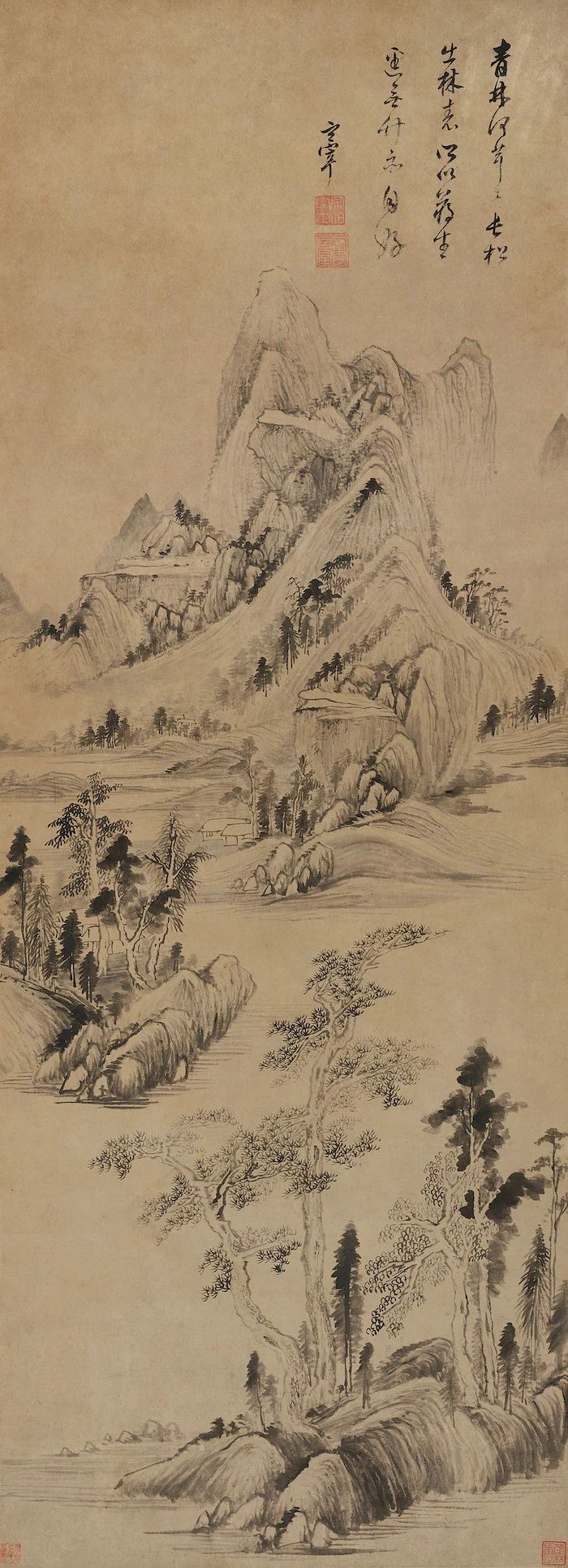 董其昌 青林长松图